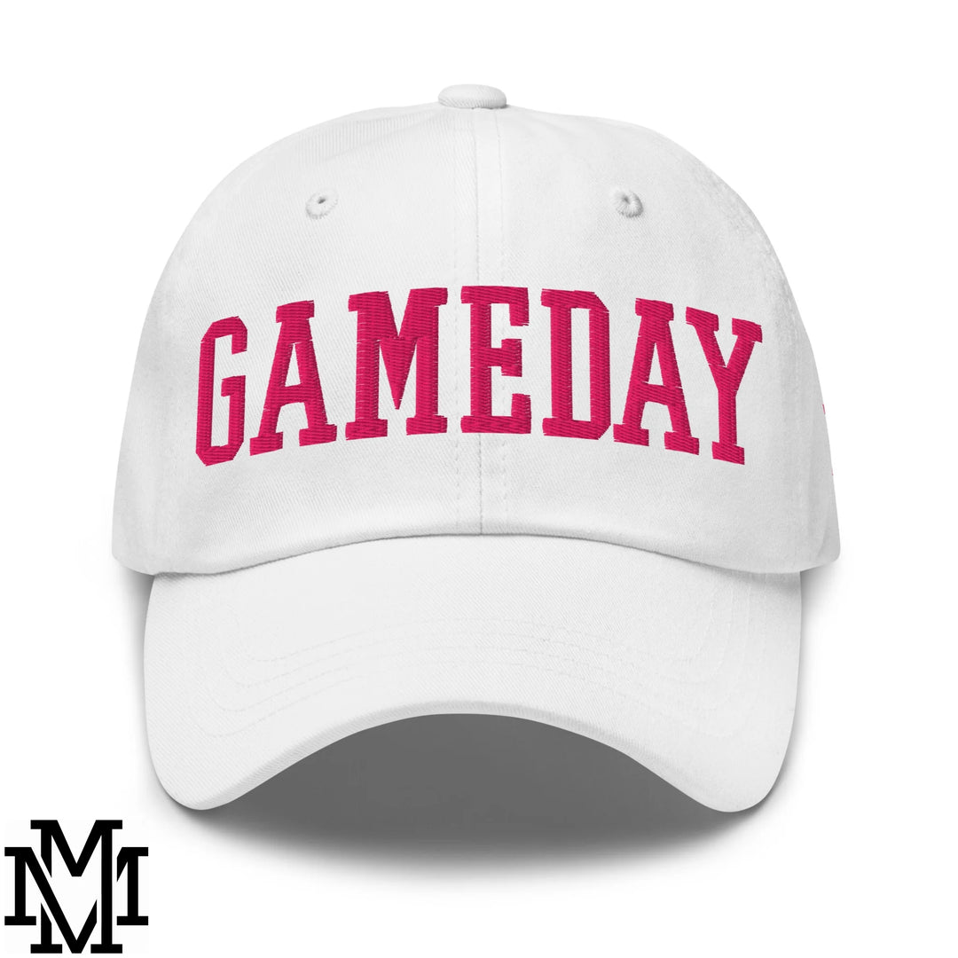 Gameday Embroidered Unstructured Dad Hat - White
