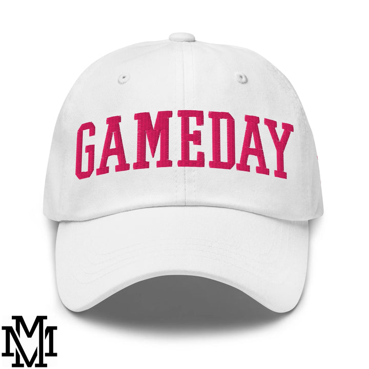 Gameday Embroidered Unstructured Dad Hat - White