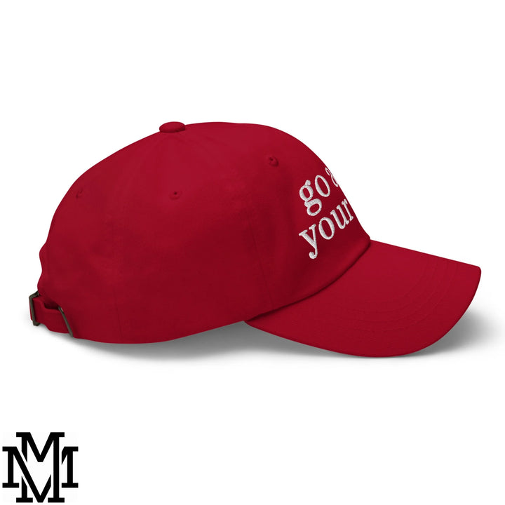 Go Ask Your Dad Embroidered Unstructured Dad Hat - Cranberry
