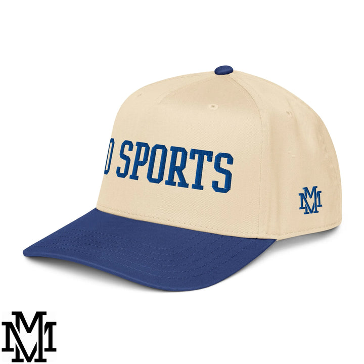 Go Sports Embroidered Baseball Snapback Hat - Royal Natural