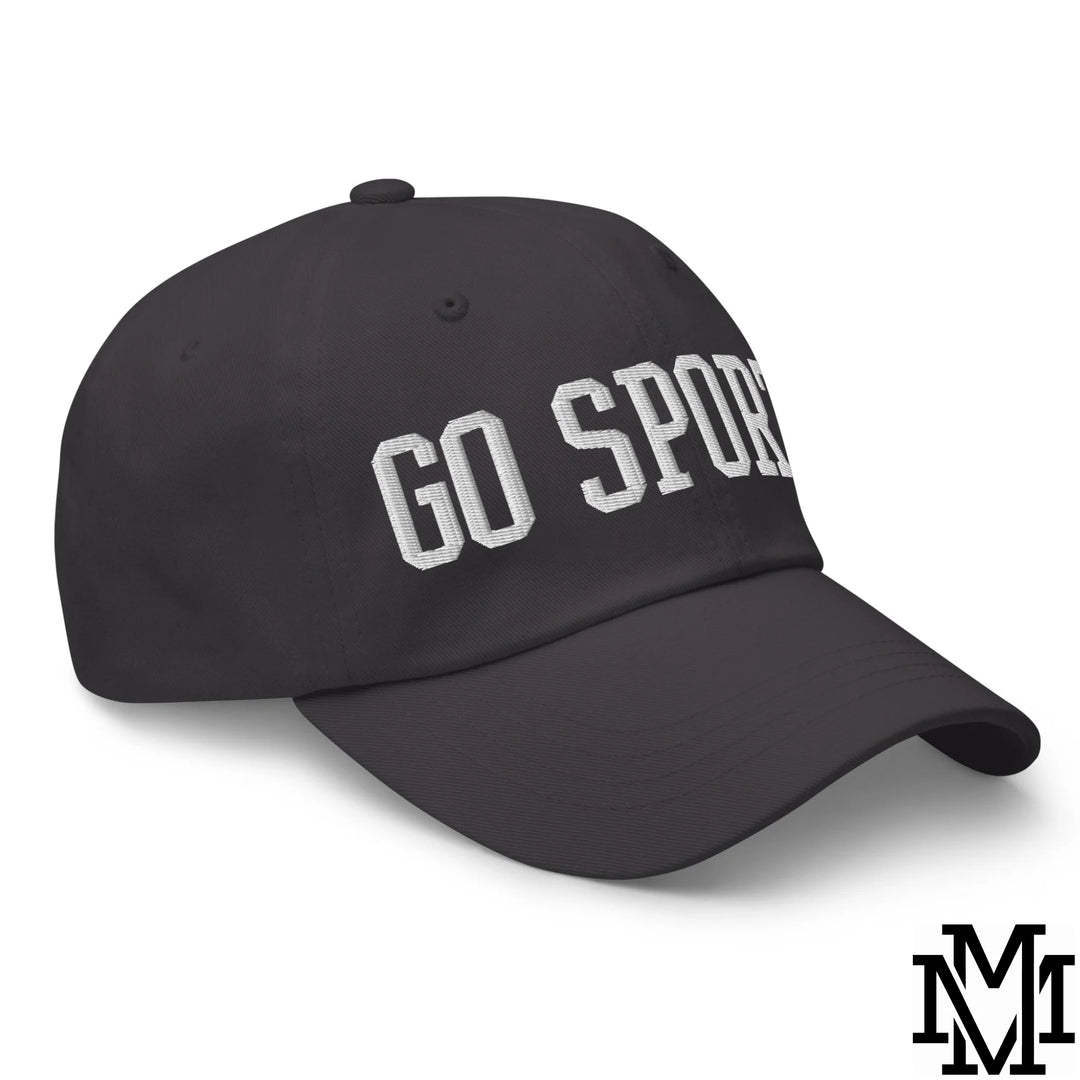 Go Sports Embroidered Unstructured Dad Hat - Dark Grey