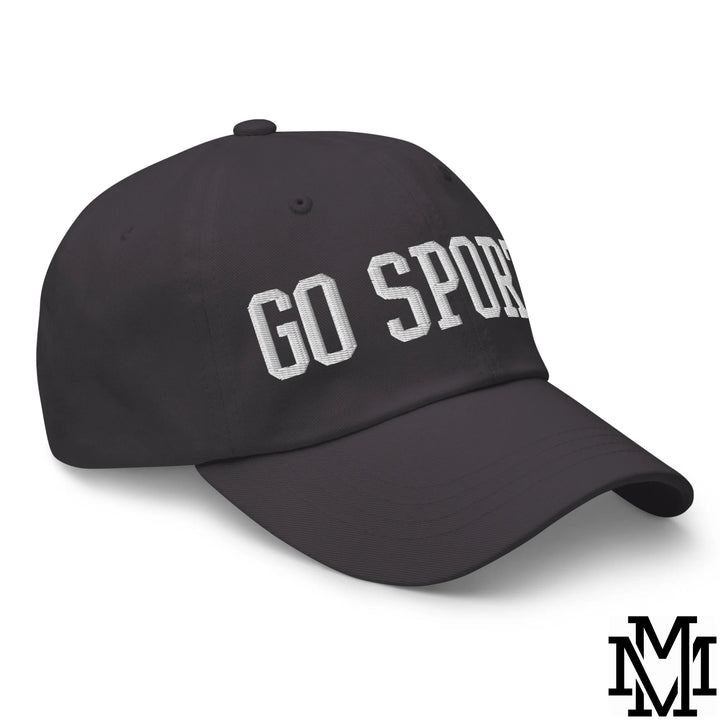 Go Sports Embroidered Unstructured Dad Hat - Dark Grey