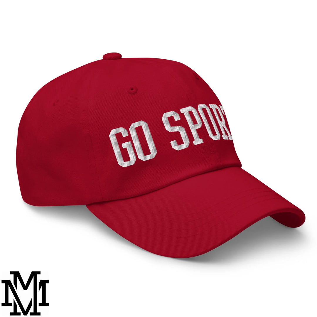 Go Sports Embroidered Unstructured Dad Hat - Cranberry