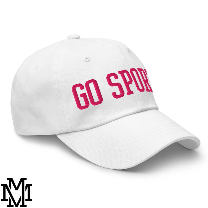 Go Sports Embroidered Unstructured Dad Hat - White