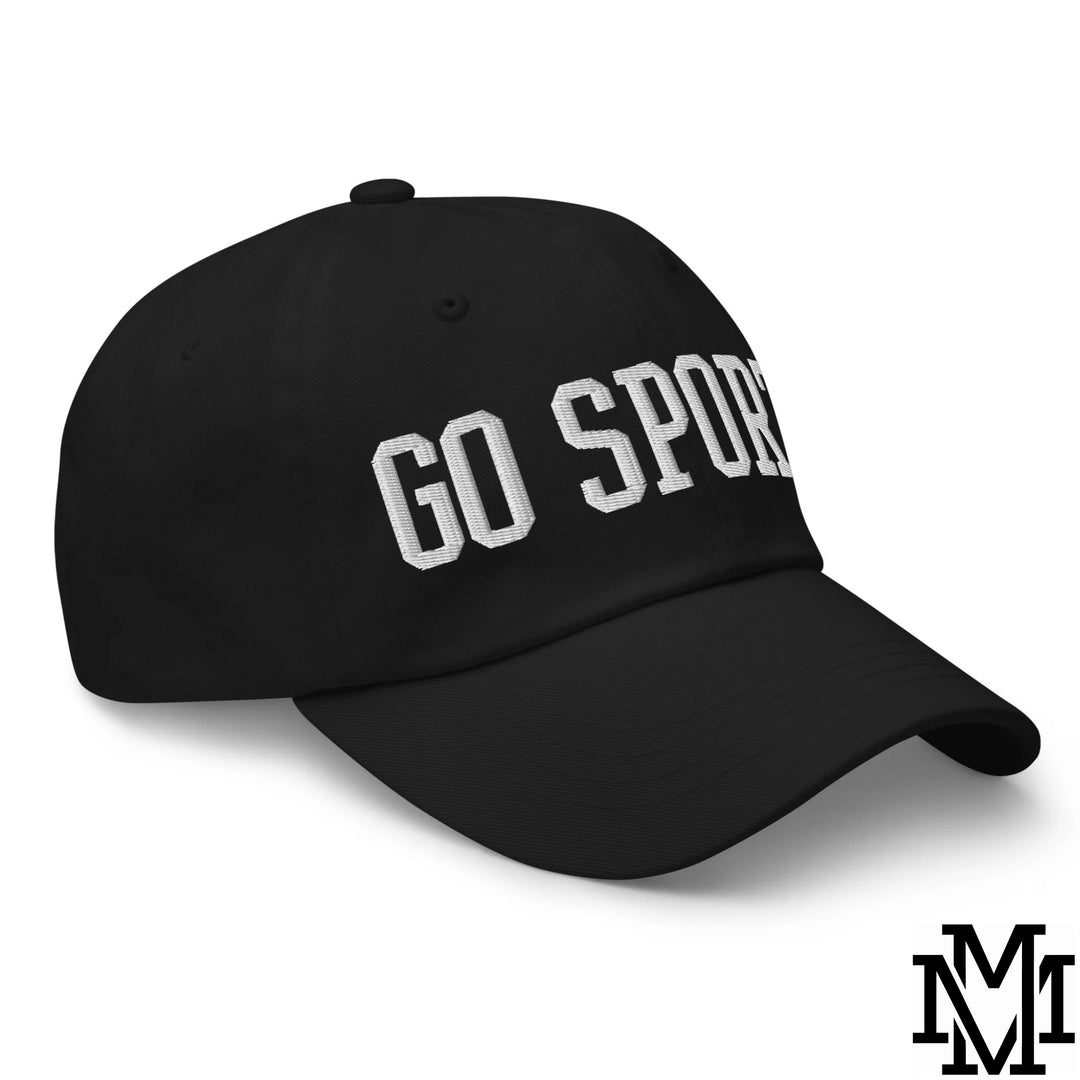 Go Sports Embroidered Unstructured Dad Hat - Black