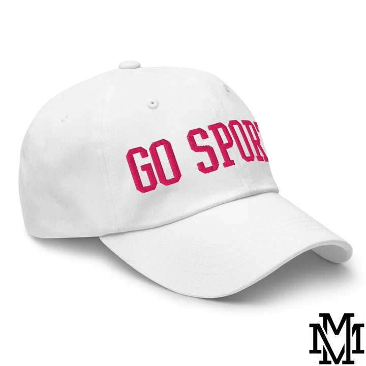Go Sports Embroidered Unstructured Dad Hat - White