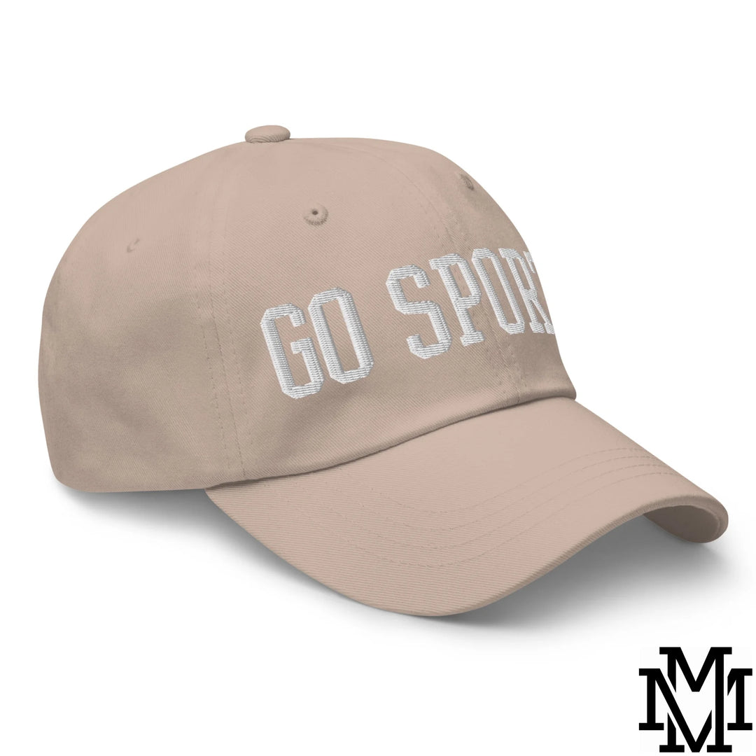 Go Sports Embroidered Unstructured Dad Hat - Stone