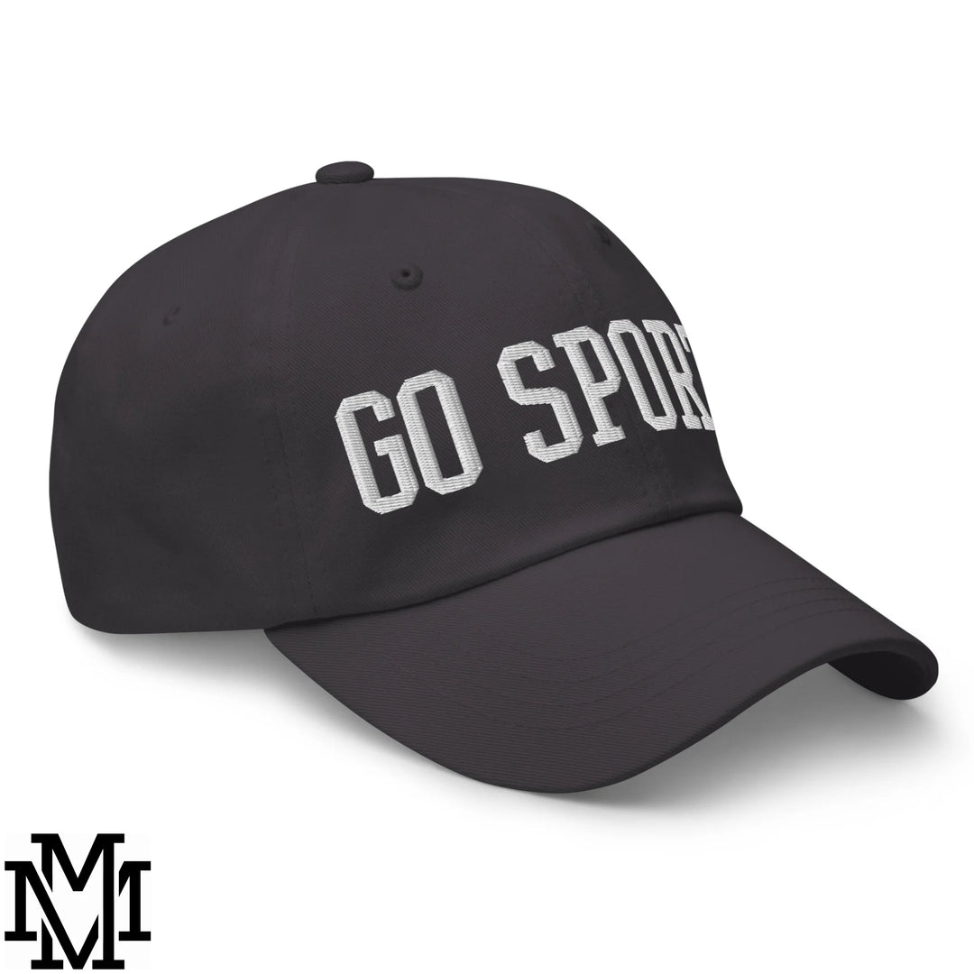 Go Sports Embroidered Unstructured Dad Hat - Dark Grey