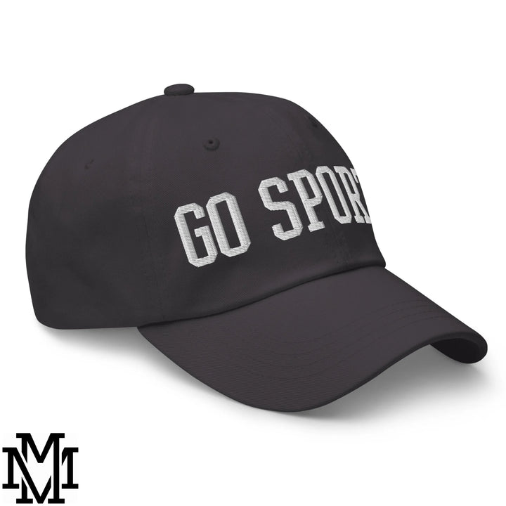 Go Sports Embroidered Unstructured Dad Hat - Dark Grey