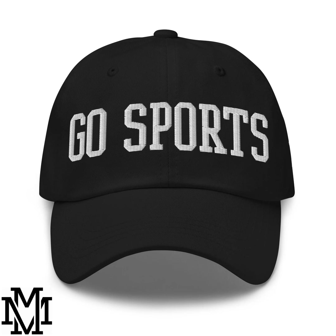 Go Sports Embroidered Unstructured Dad Hat - Black
