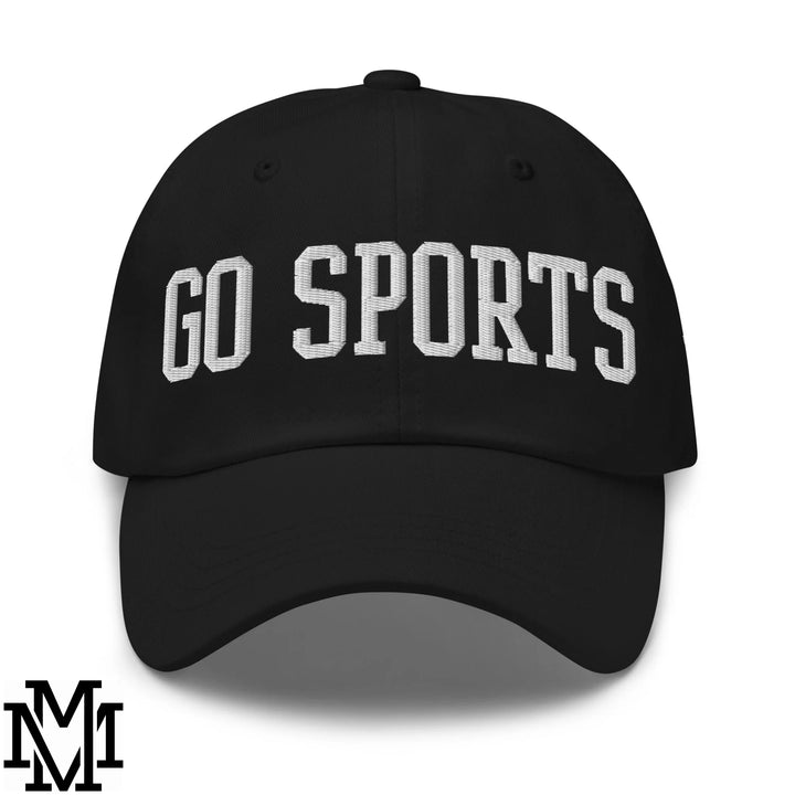 Go Sports Embroidered Unstructured Dad Hat - Black