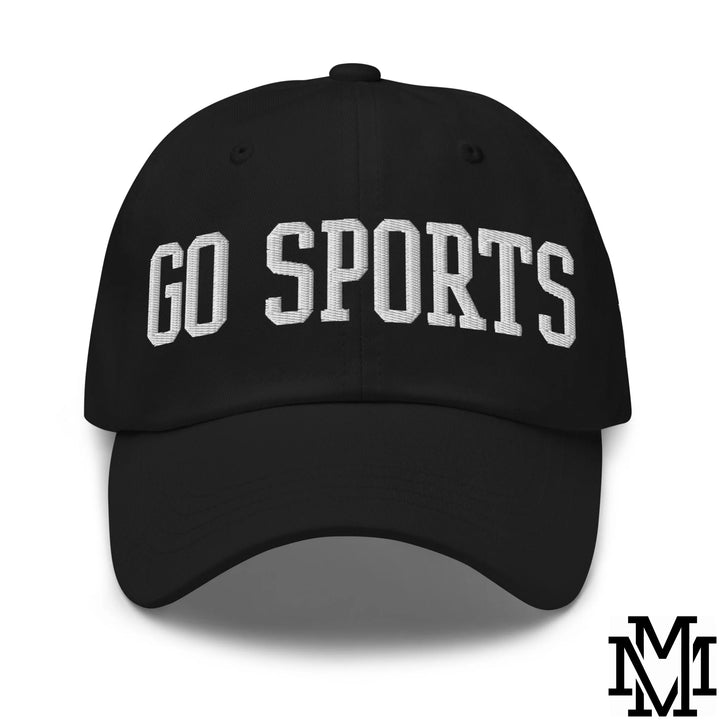 Go Sports Embroidered Unstructured Dad Hat - Black