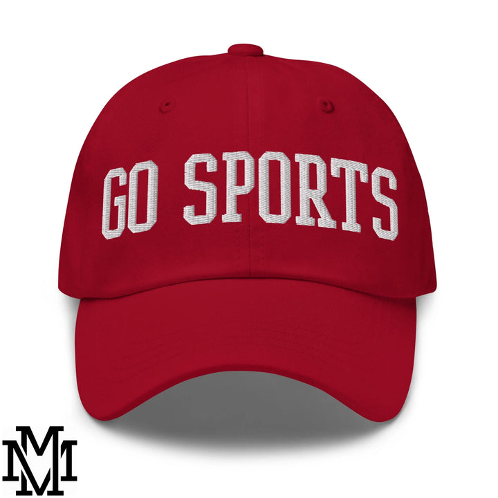 Go Sports Embroidered Unstructured Dad Hat - Cranberry