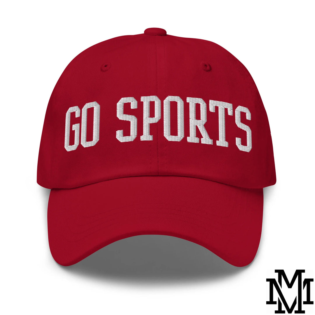 Go Sports Embroidered Unstructured Dad Hat - Cranberry