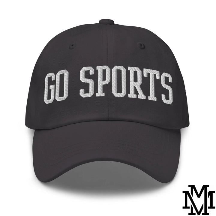 Go Sports Embroidered Unstructured Dad Hat - Dark Grey