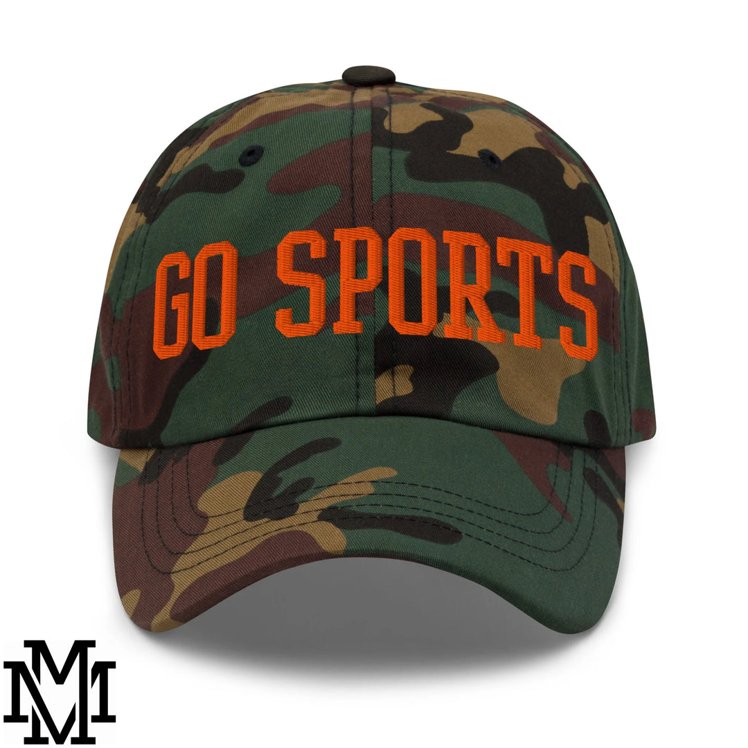 Go Sports Embroidered Unstructured Dad Hat - Green Camo