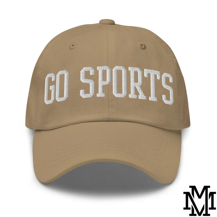 Go Sports Embroidered Unstructured Dad Hat - Khaki