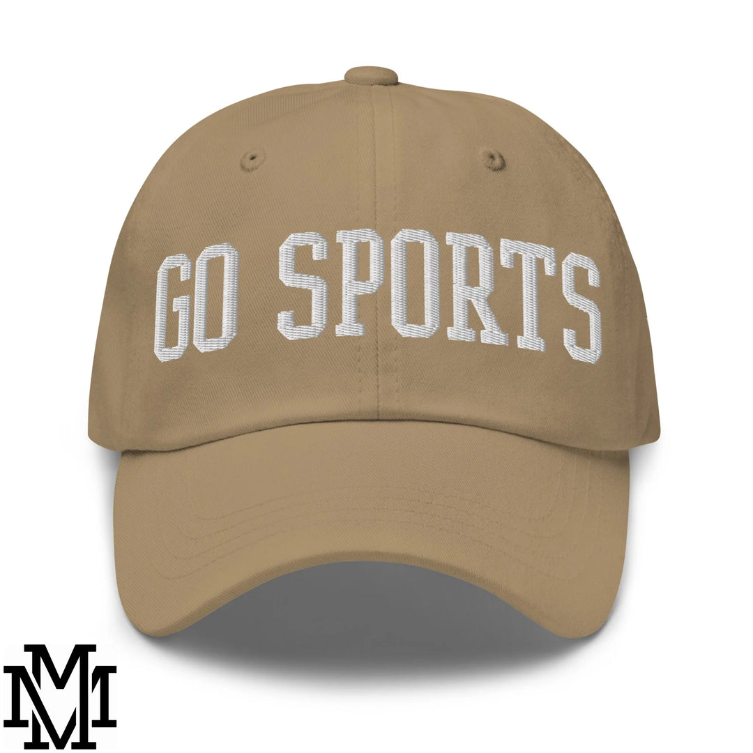 Go Sports Embroidered Unstructured Dad Hat - Khaki