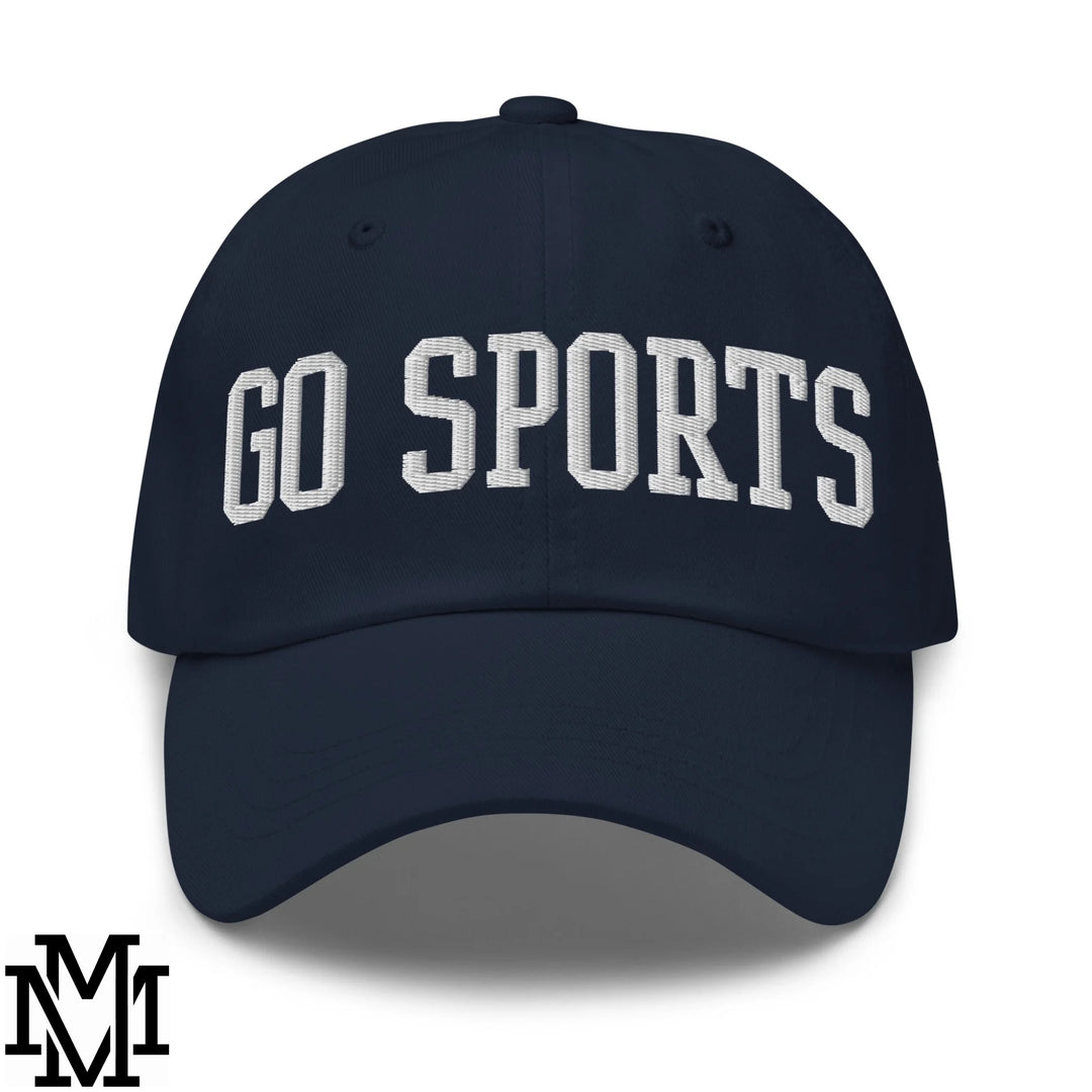 Go Sports Embroidered Unstructured Dad Hat - Navy