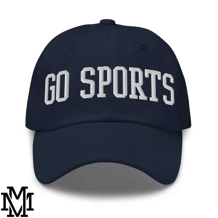 Go Sports Embroidered Unstructured Dad Hat - Navy