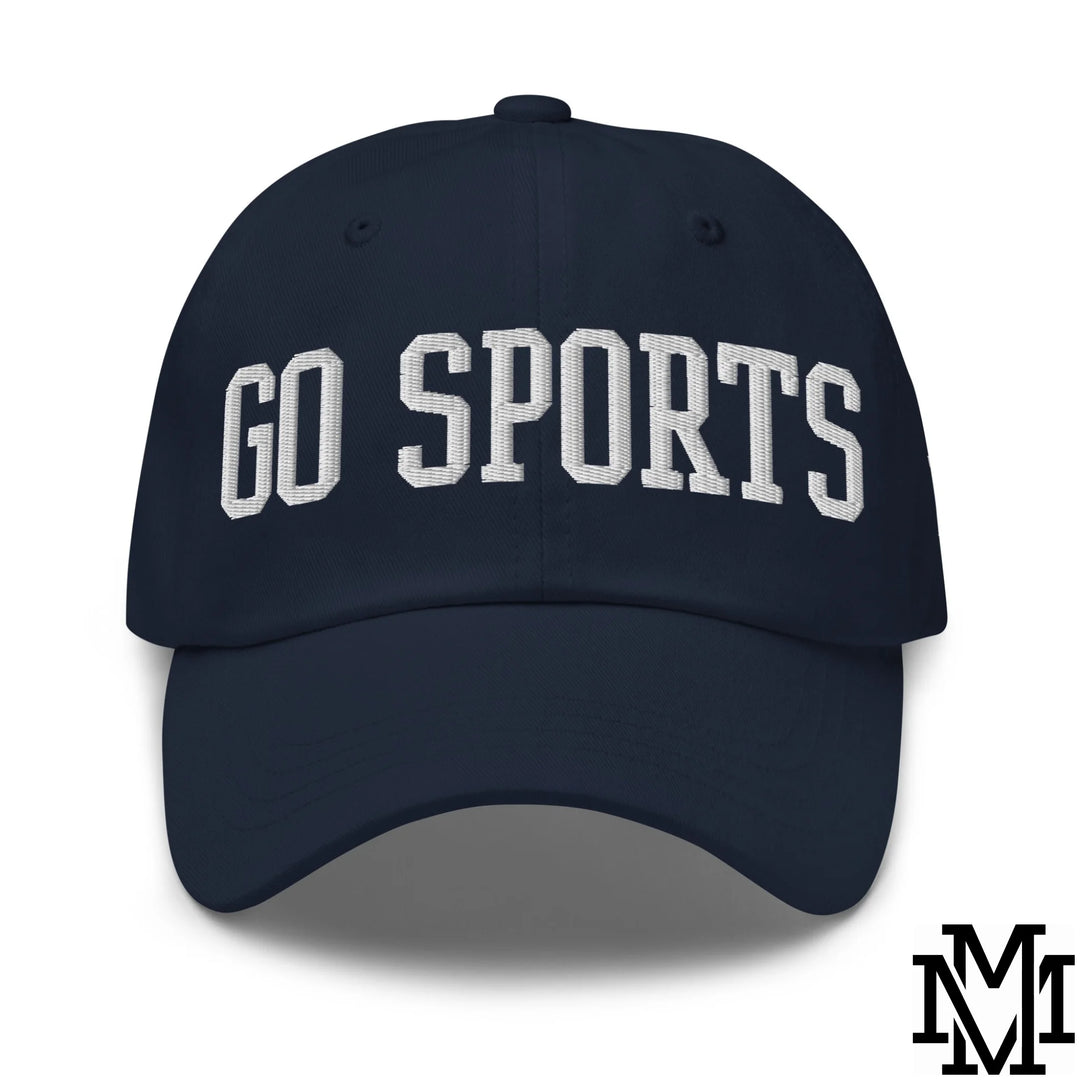 Go Sports Embroidered Unstructured Dad Hat - Navy