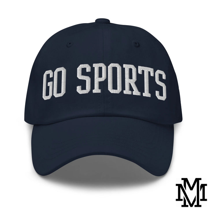 Go Sports Embroidered Unstructured Dad Hat - Navy