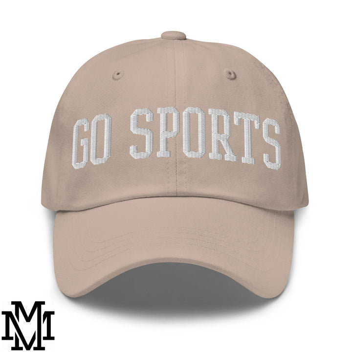 Go Sports Embroidered Unstructured Dad Hat - Stone