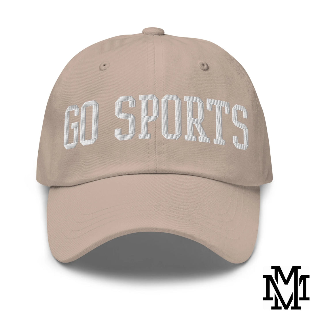 Go Sports Embroidered Unstructured Dad Hat - Stone