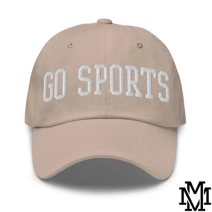 Go Sports Embroidered Unstructured Dad Hat - Stone