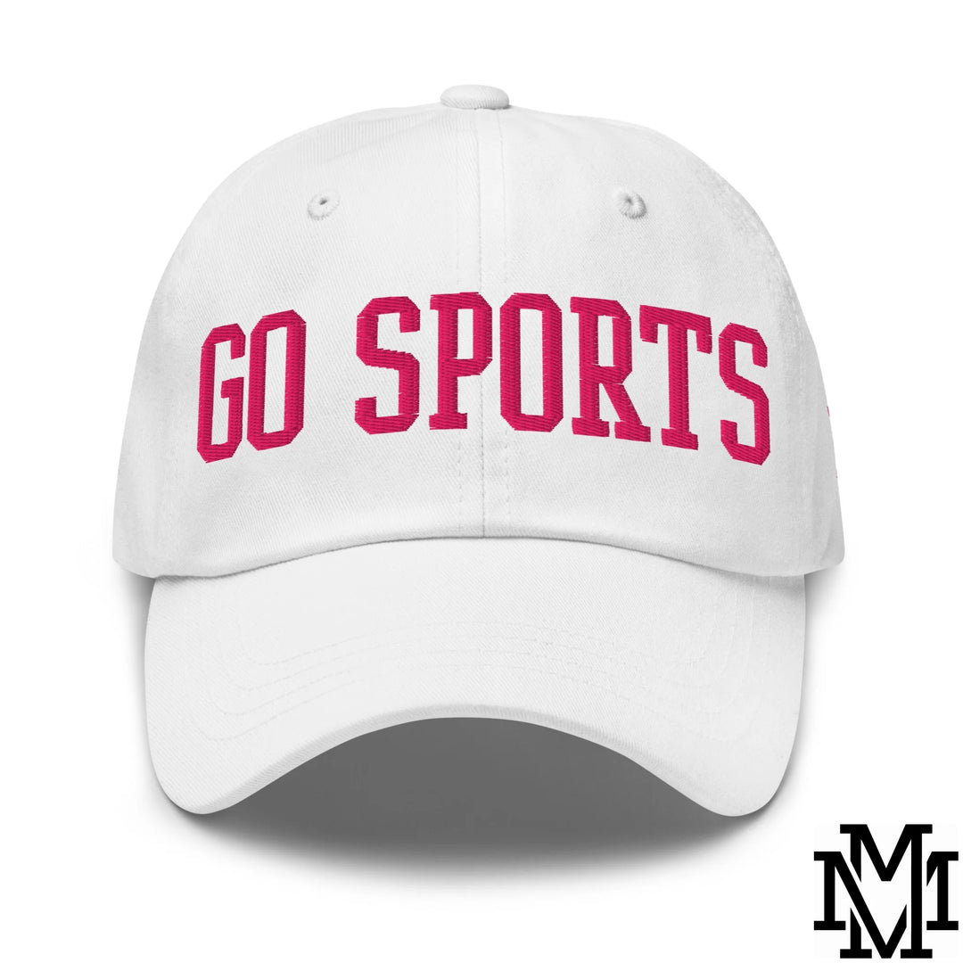 Go Sports Embroidered Unstructured Dad Hat - White