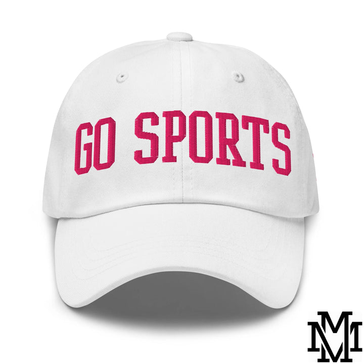 Go Sports Embroidered Unstructured Dad Hat - White