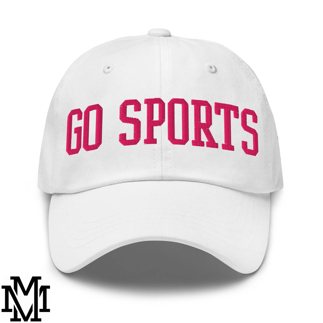 Go Sports Embroidered Unstructured Dad Hat - White