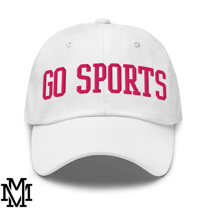 Go Sports Embroidered Unstructured Dad Hat - White
