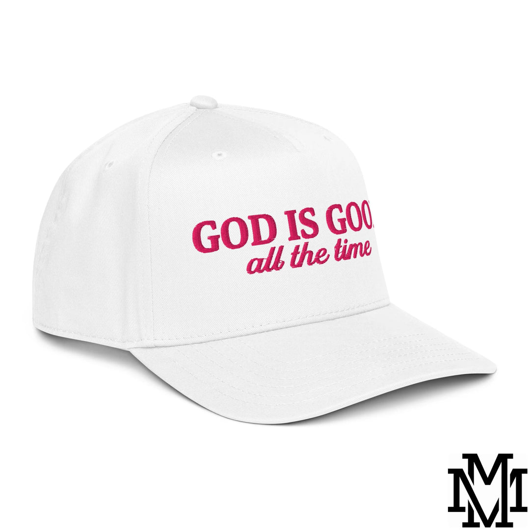 God is Good All The Time Embroidered Baseball Snapback Hat - White