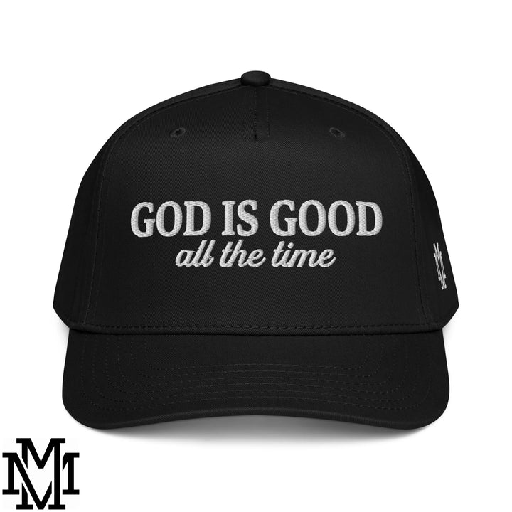 God is Good All The Time Embroidered Baseball Snapback Hat - Black