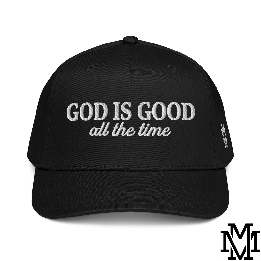 God is Good All The Time Embroidered Baseball Snapback Hat - Black