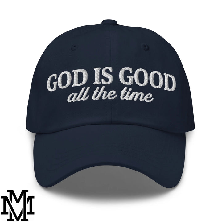 God is Good All The Time Embroidered Unstructured Dad Hat - Navy