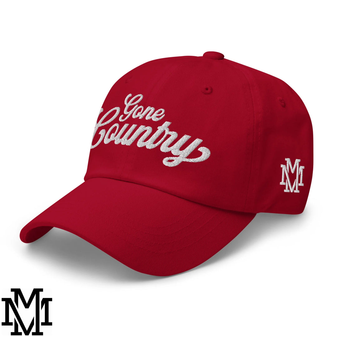 Gone Country Embroidered Unstructured Dad Hat - Cranberry