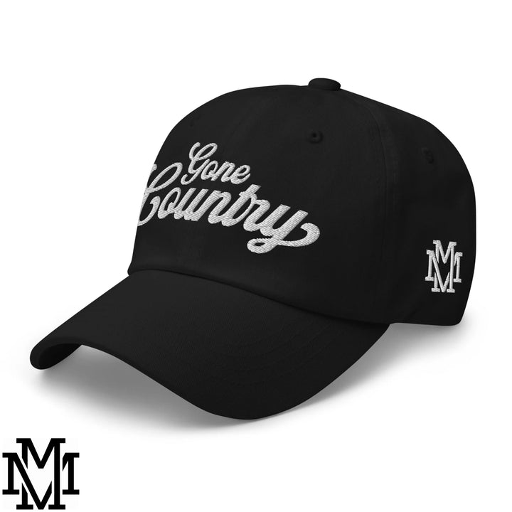 Gone Country Embroidered Unstructured Dad Hat - Black