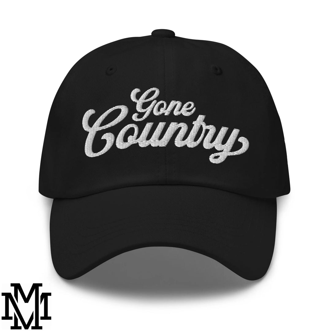 Gone Country Embroidered Unstructured Dad Hat - Black