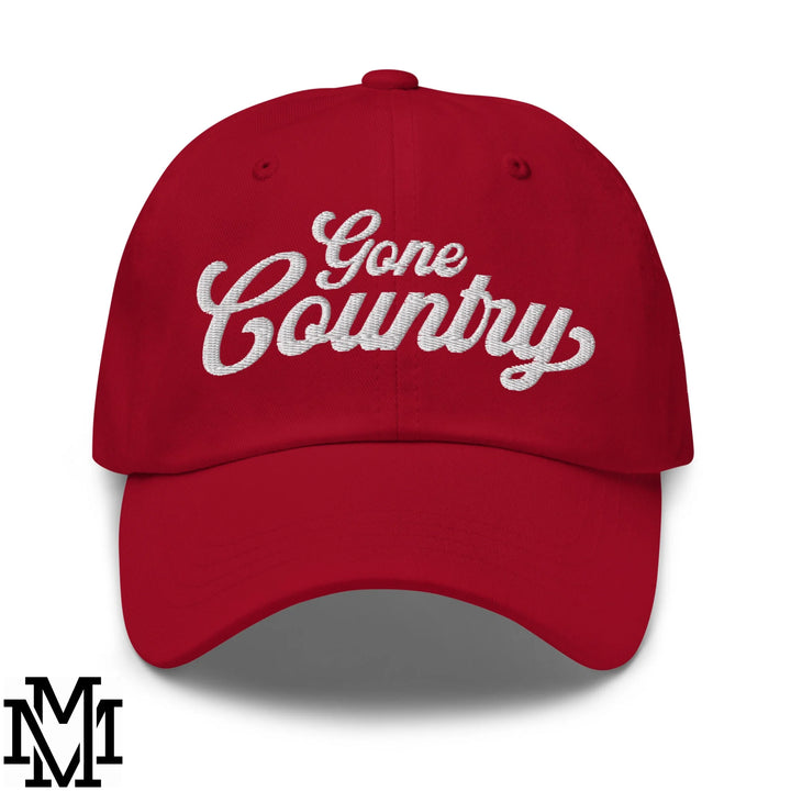 Gone Country Embroidered Unstructured Dad Hat - Cranberry