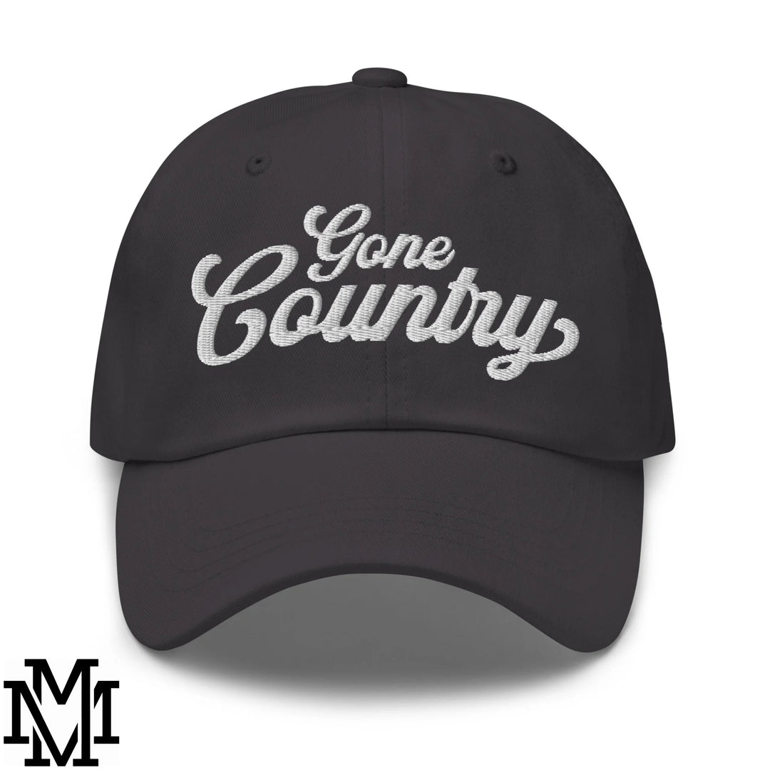 Gone Country Embroidered Unstructured Dad Hat - Dark Grey
