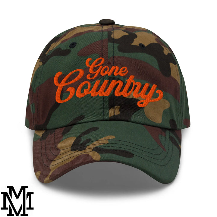 Gone Country Embroidered Unstructured Dad Hat - Green Camo
