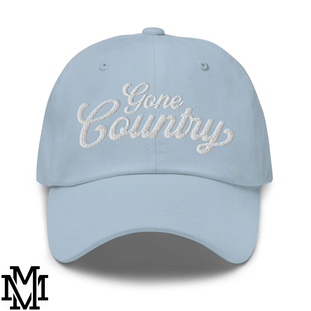 Gone Country Embroidered Unstructured Dad Hat - Light Blue