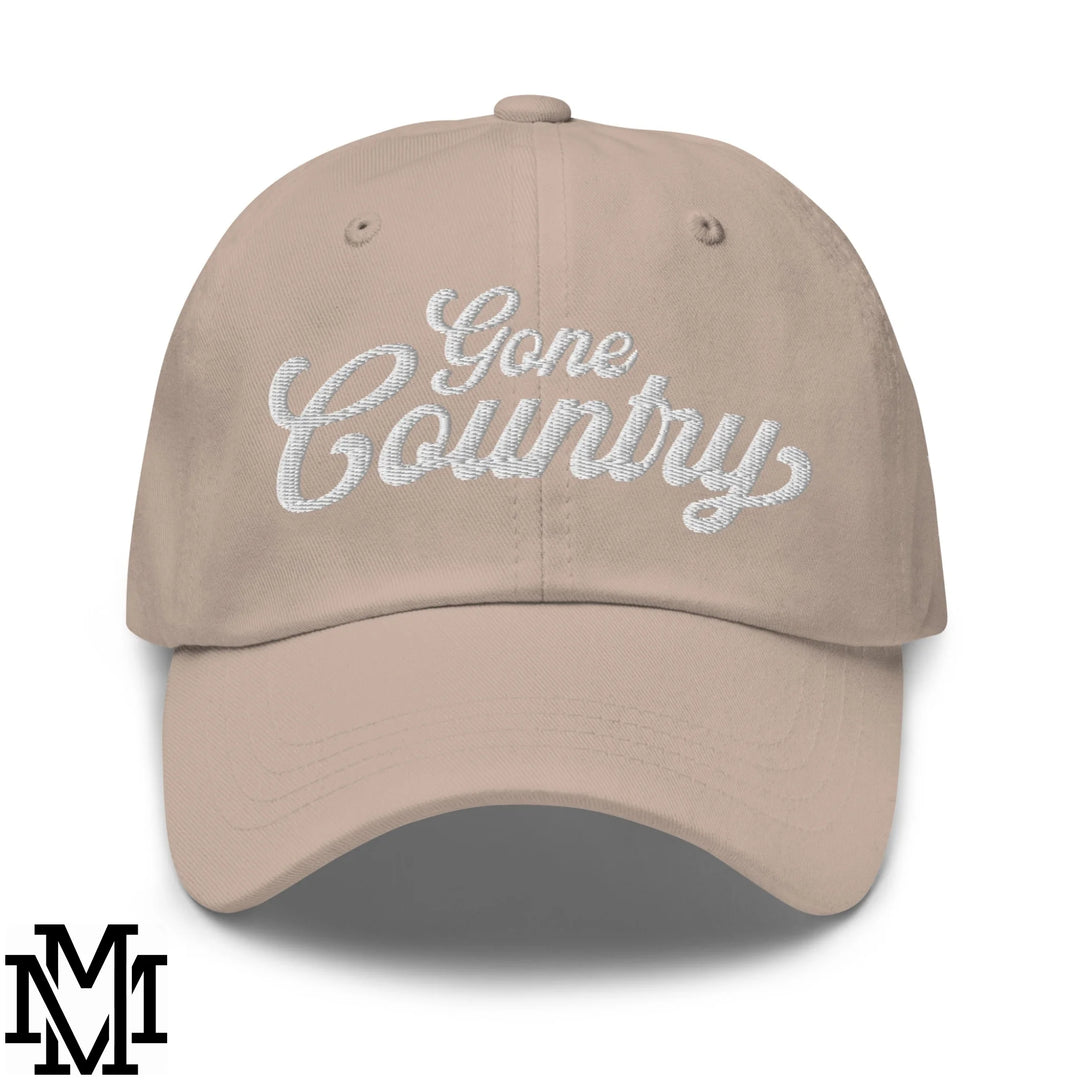 Gone Country Embroidered Unstructured Dad Hat - Stone