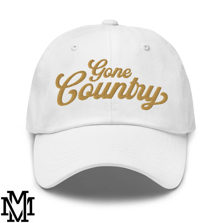 Gone Country Embroidered Unstructured Dad Hat - White