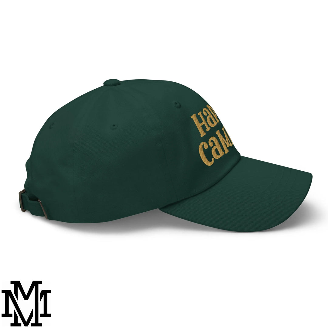Happy Camper Embroidered Unstructured Dad Hat - Spruce