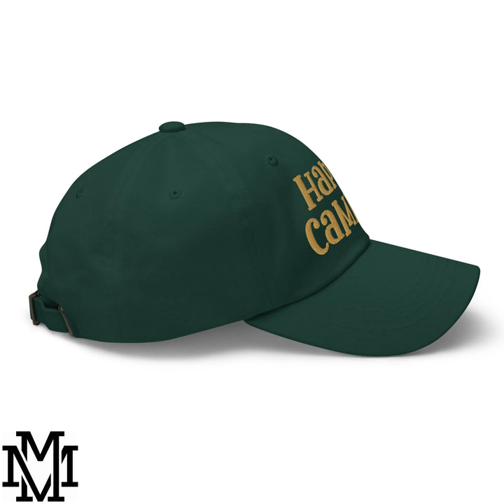 Happy Camper Embroidered Unstructured Dad Hat - Spruce