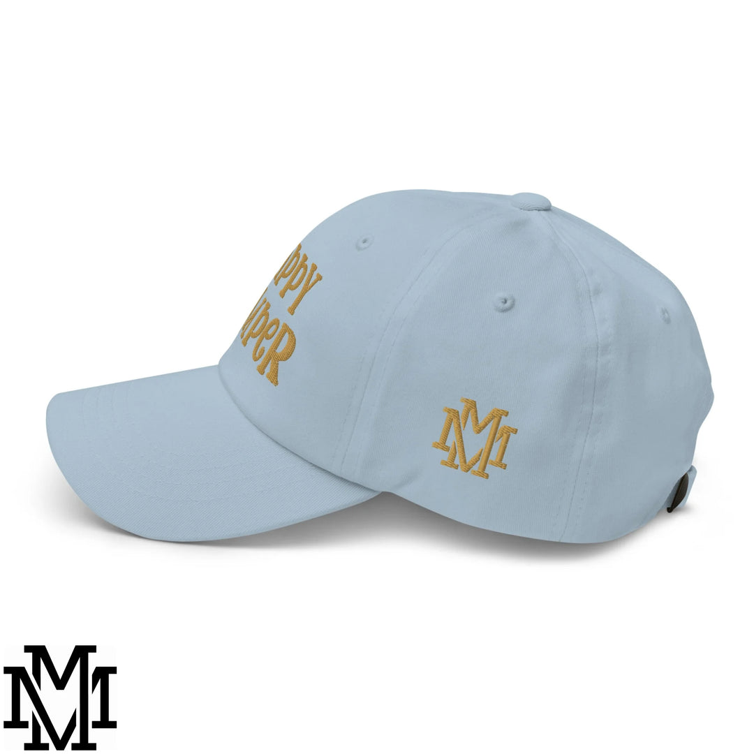 Happy Camper Embroidered Unstructured Dad Hat - Light Blue