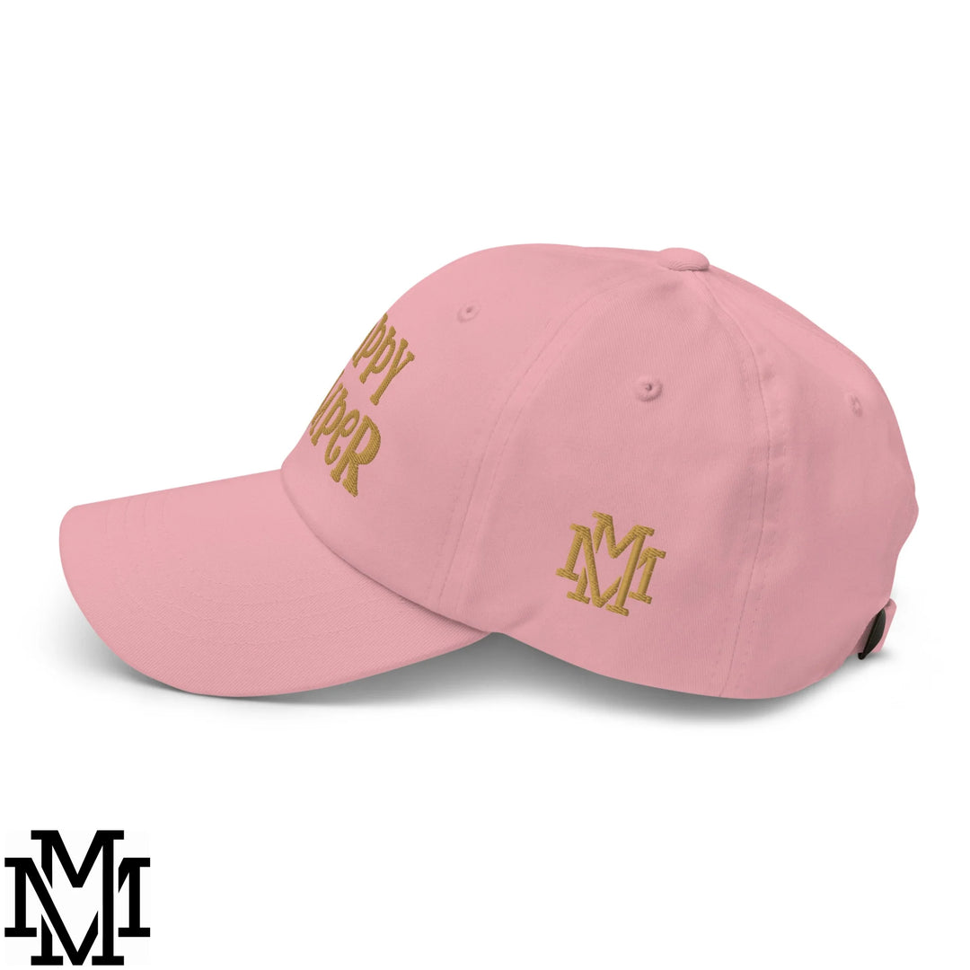 Happy Camper Embroidered Unstructured Dad Hat - Pink